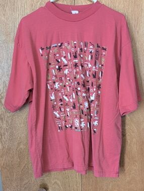 Source Unknown Rust Red Cotton Tee with White Tag Logo